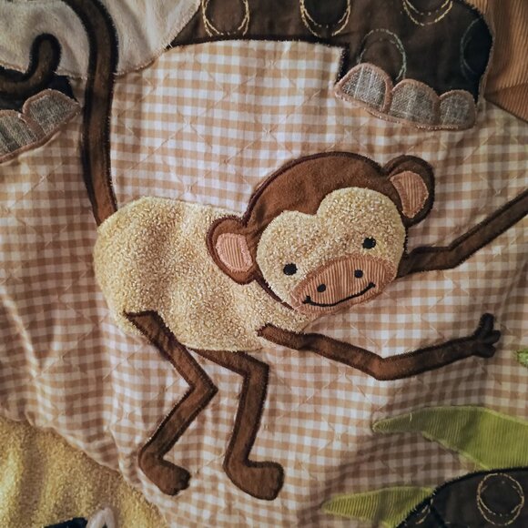 EUC: Lambs & Ivy Sze. 32" x 40" Brown & Tan Bedding Jungle Animal Themed - Picture 8 of 9